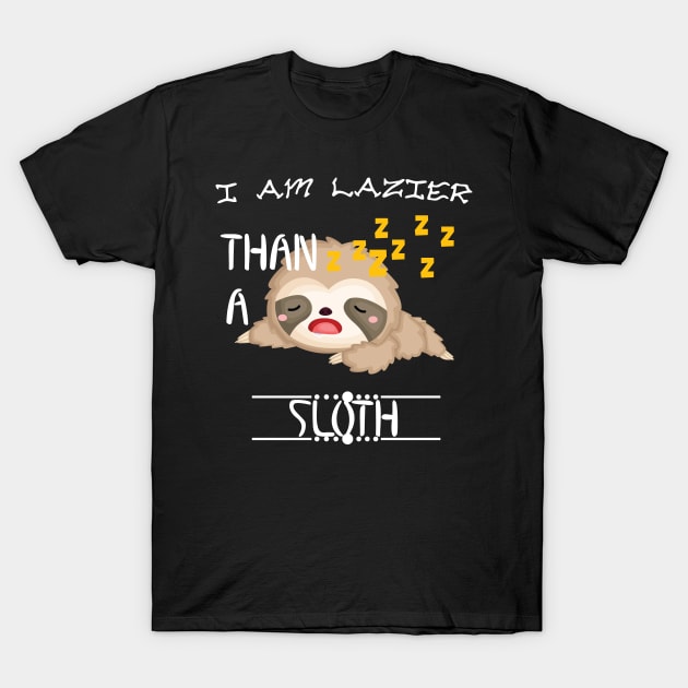 Funny Lazy Sloth T-Shirt by Imutobi